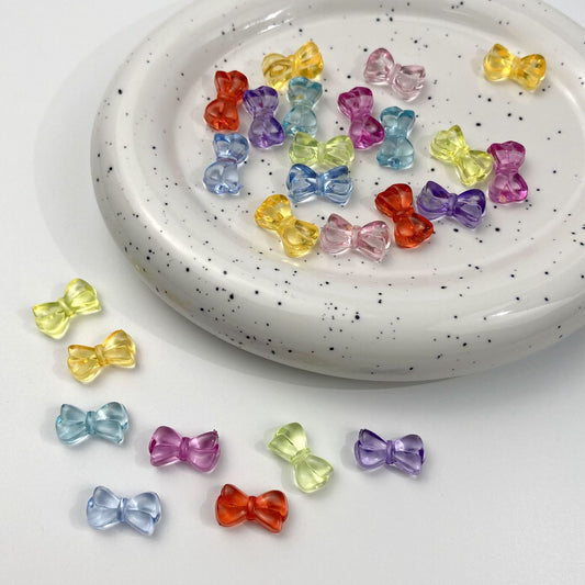 50p Clear Acrylic Bow beads mix color