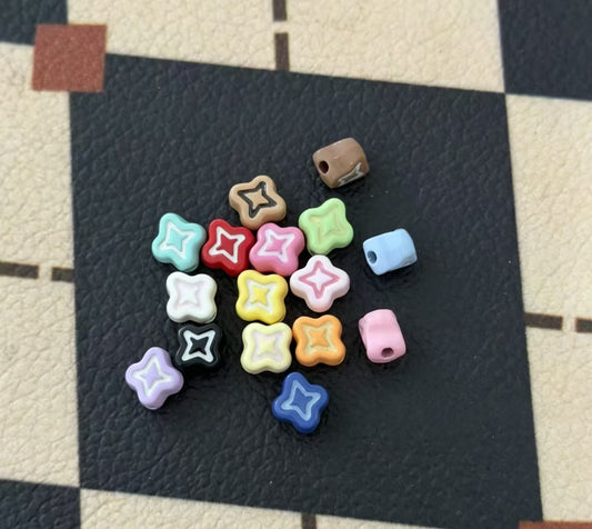 50 Metal Starlight beads mix colors