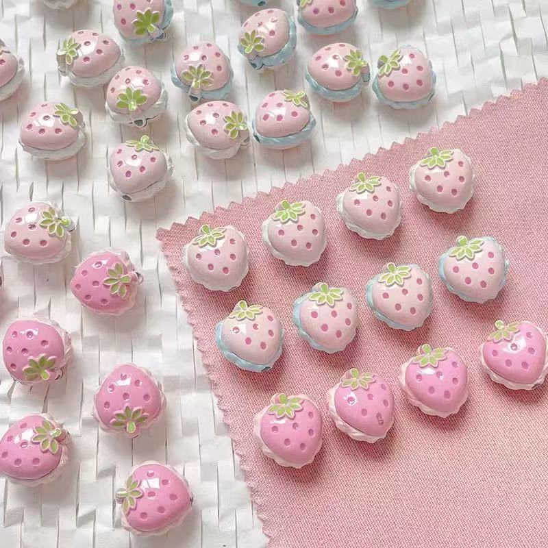 Strawberry Shape Metal Beads for DIY key Ring