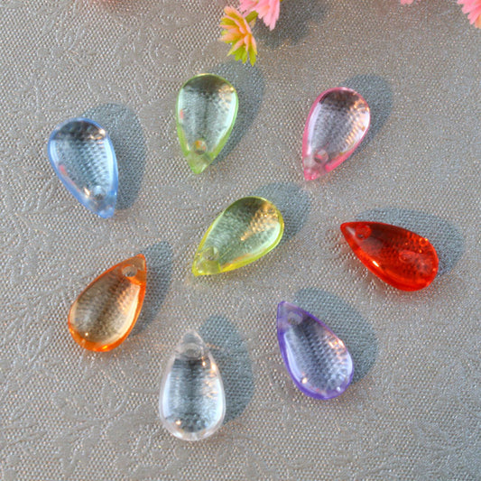 Colorful transparent waterdrop pendant with hole earrings made of acrylic waterdrop hairpin material pendant ornaments beaded accessories