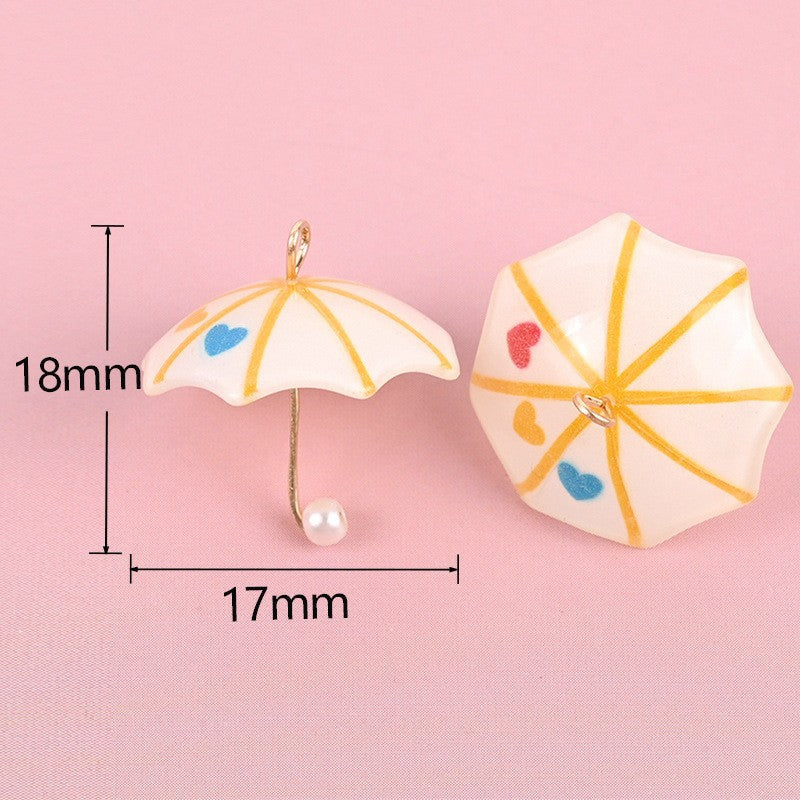 Mini realistic multi-color small umbrella doll house DIY miniature flower umbrella earrings, necklaces, keychains, DIY accessories