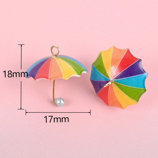 Mini realistic multi-color small umbrella doll house DIY miniature flower umbrella earrings, necklaces, keychains, DIY accessories
